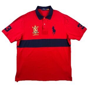 Polo Ralph Lauren  Rugby Shirt Men's 2XLT Red Summer Classic Big Pony #3 RLPC